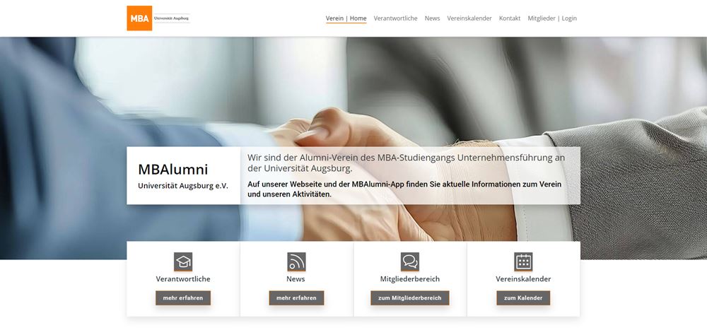 Website für Vereine - Universität Augsburg e.V.